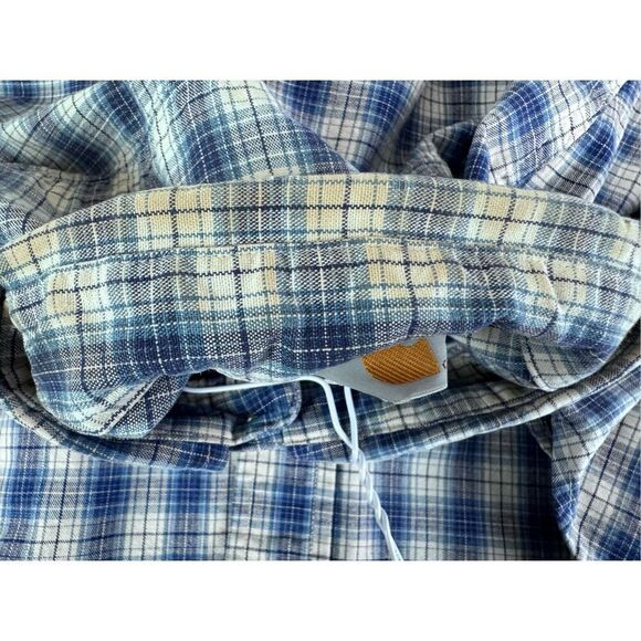 Carhartt Men's Blue White Plaid Button 100% Cotton Down Shirt Size XL - Picture 8 of 8